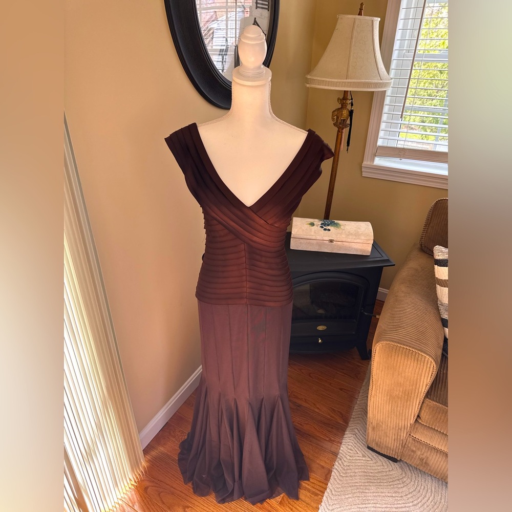 Chocolate Brown Evening Gown - JS Collections Petite